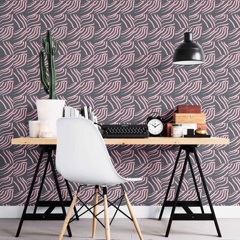 Papel de Parede Adesivo Pinceladas rosas N08212 - Papel na Parede