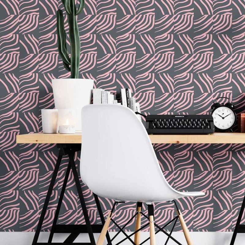 Papel de Parede Adesivo Pinceladas rosas N08212 - Papel na Parede