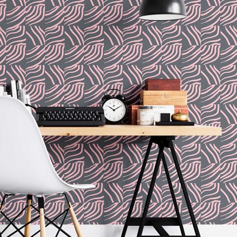 Papel de Parede Adesivo Pinceladas rosas N08212 - Papel na Parede