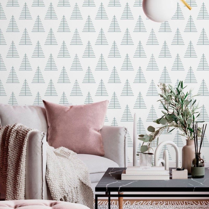 Papel de Parede Adesivo Pinheiros Minimalistas N013225 - Papel na Parede