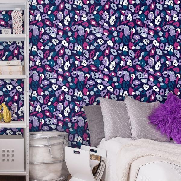 Papel de Parede Adesivo pink roxo azul 352788425 - Papel na Parede