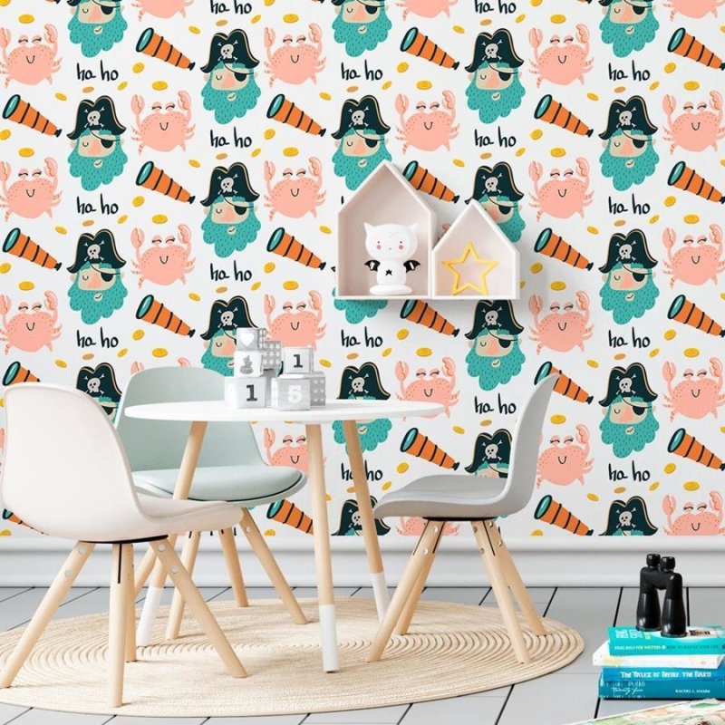 Papel de Parede Adesivo Pirata e Carangueijo N06158 - Papel na Parede