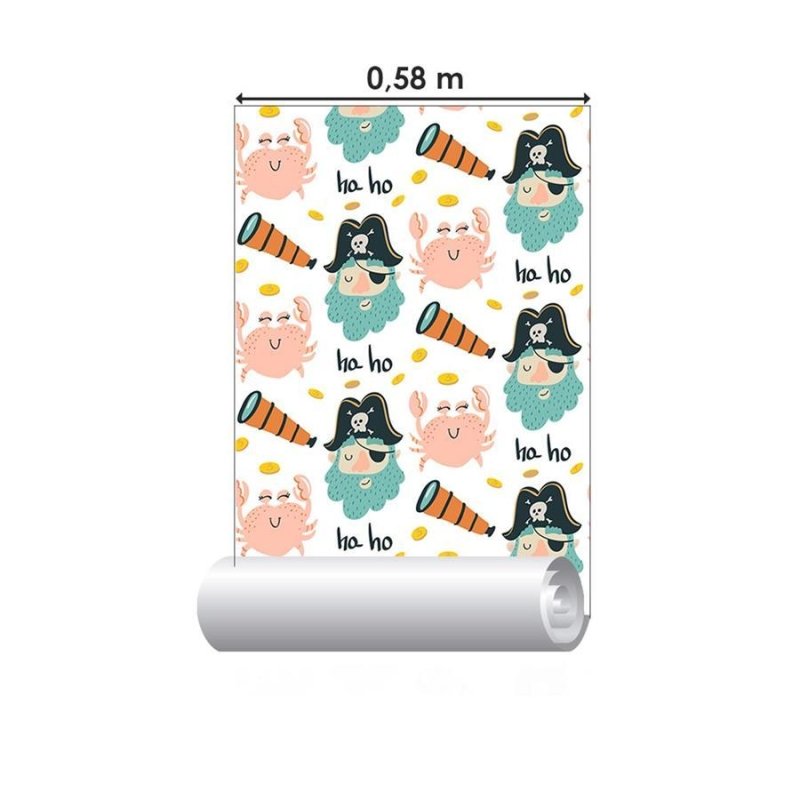 Papel de Parede Adesivo Pirata e Carangueijo N06158 - Papel na Parede