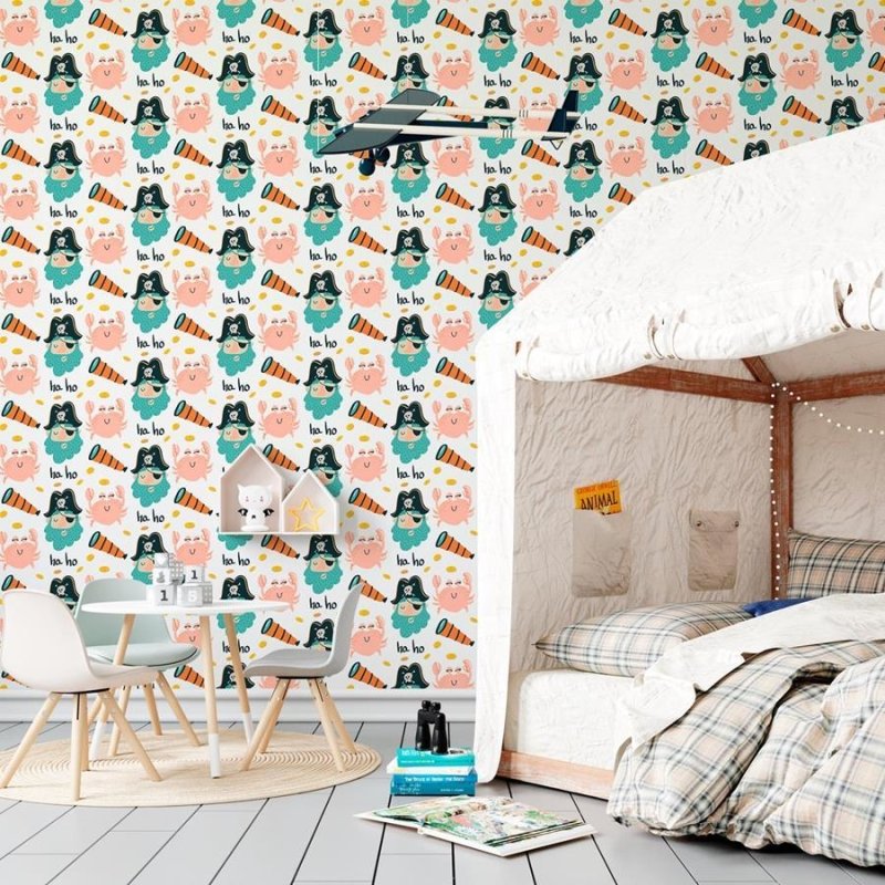 Papel de Parede Adesivo Pirata e Carangueijo N06158 - Papel na Parede