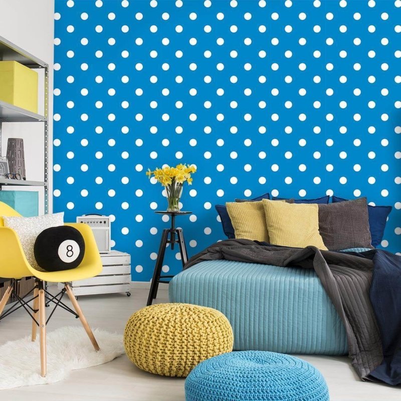 Papel de Parede Adesivo Poá Azul 758691 - Papel na Parede