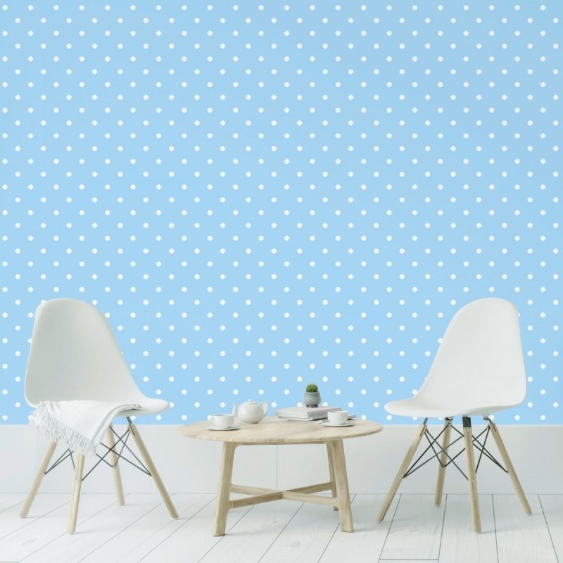 Papel de Parede Adesivo Poá Azul N019073 - Papel na Parede