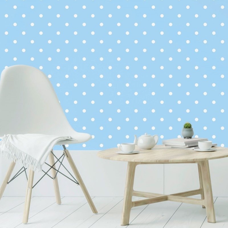 Papel de Parede Adesivo Poá Azul N019073 - Papel na Parede