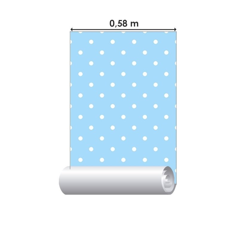Papel de Parede Adesivo Poá Azul N019073 - Papel na Parede