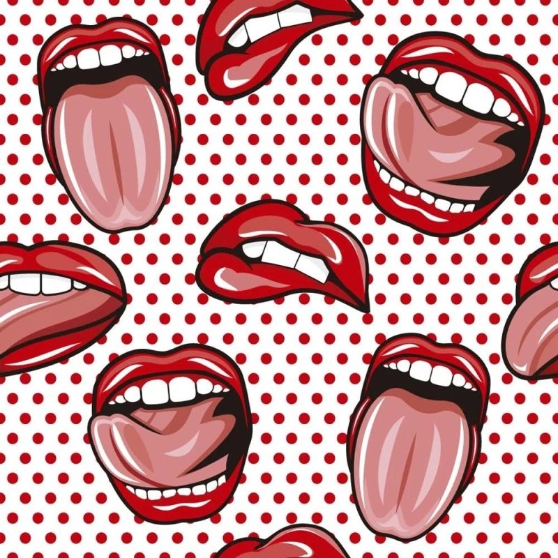 Papel de Parede Adesivo Poá Boca 264391148 - Papel na Parede
