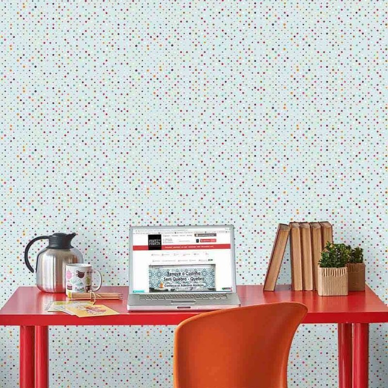 Papel de Parede Adesivo Poá Colorido 210207 - Papel na Parede