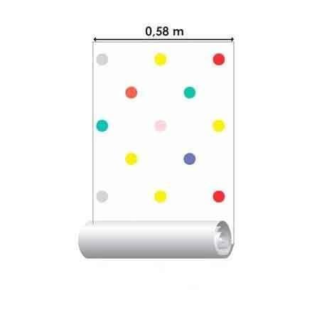 Papel de Parede Adesivo Poá Colorido 9717 - Papel na Parede