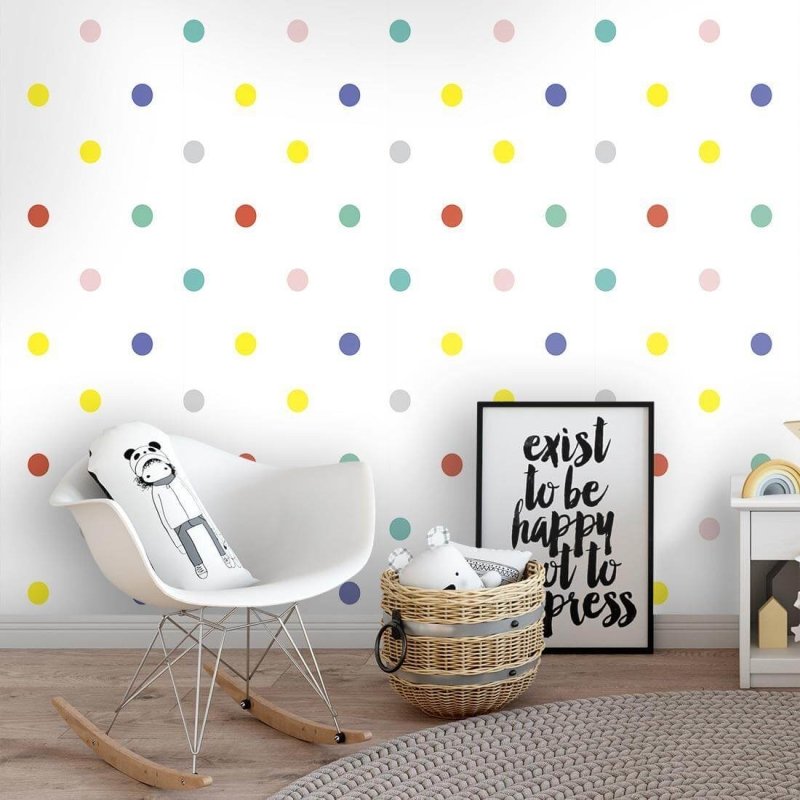 Papel de Parede Adesivo Poá Colorido 9717 - Papel na Parede