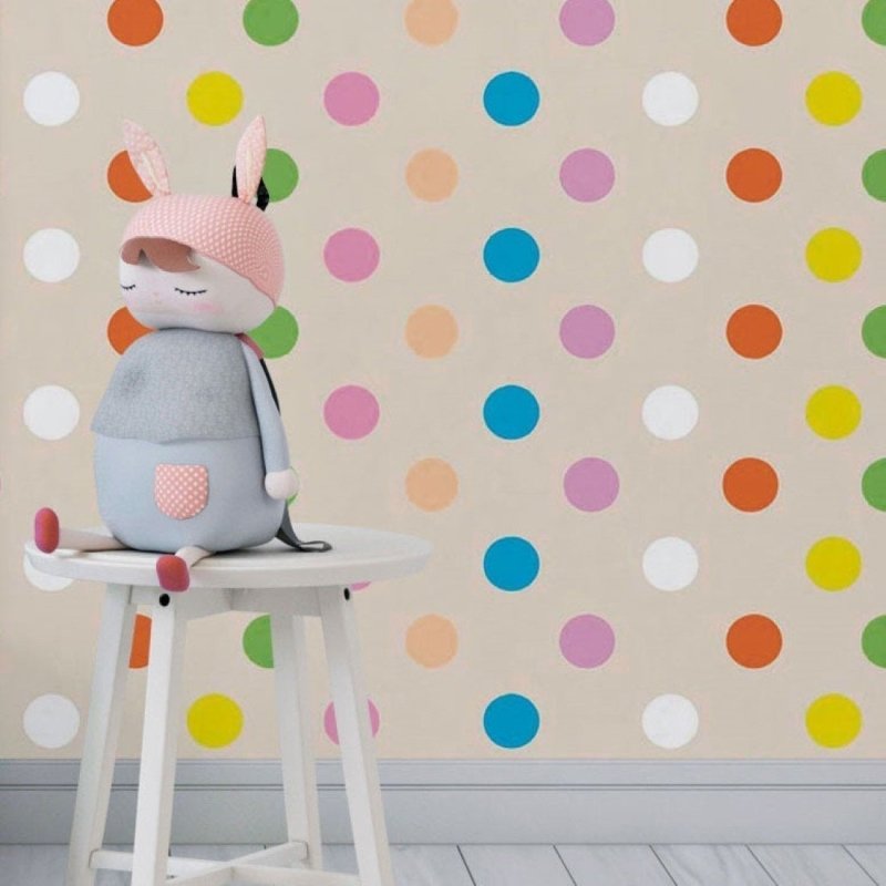 Papel de Parede Adesivo Poá Colorido N018104 - Papel na Parede