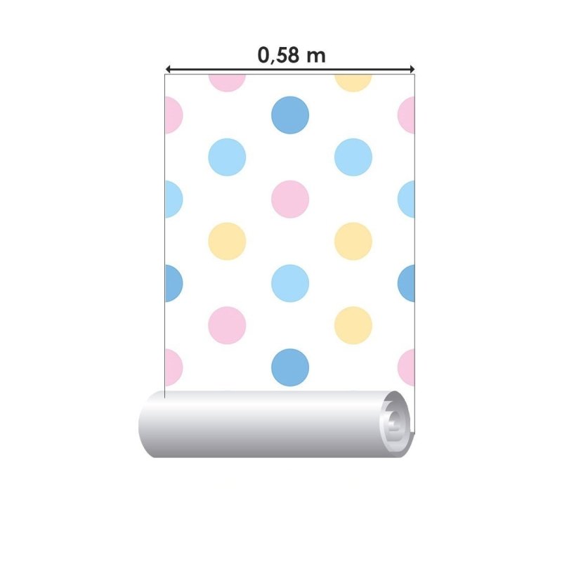 Papel de Parede Adesivo Poá Colorido N019072 - Papel na Parede
