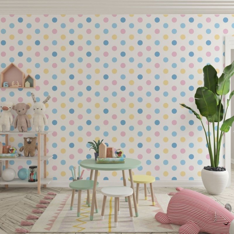 Papel de Parede Adesivo Poá Colorido N019072 - Papel na Parede