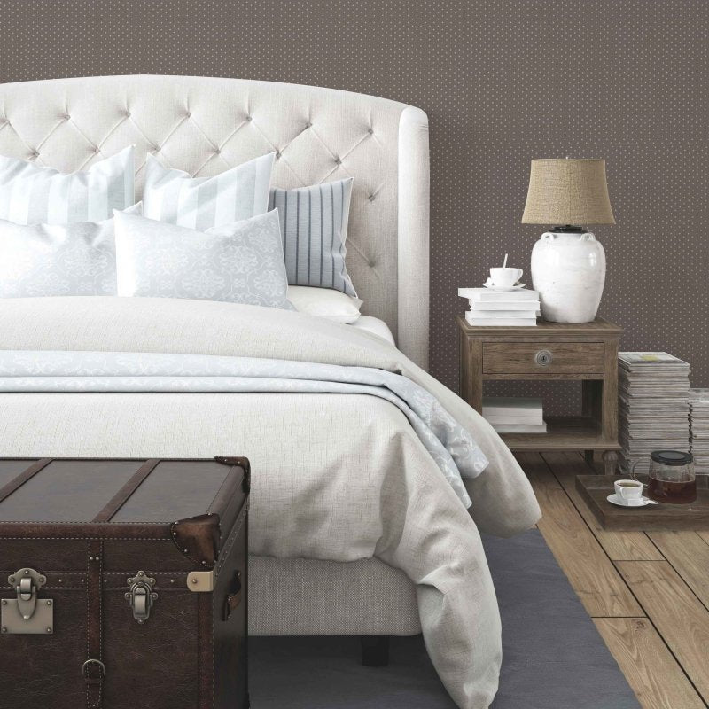 Papel de Parede Adesivo Poá Marrom 843579643 - Papel na Parede