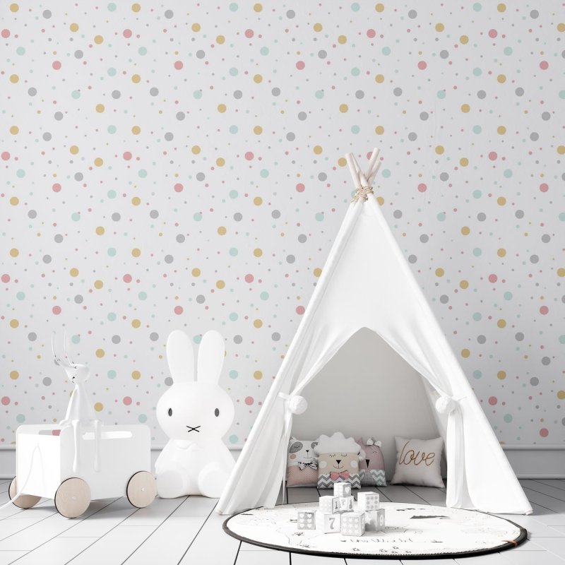 Papel de Parede Adesivo Poá pequenos e grandes N03145 - Papel na Parede