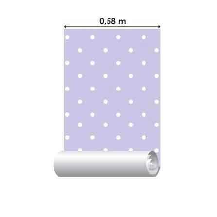 Papel de Parede Adesivo Poá Roxo 10256 - Papel na Parede
