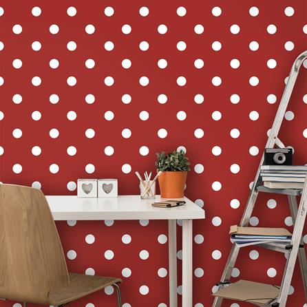Papel de Parede Adesivo Poá Vermelho 758695 - Papel na Parede