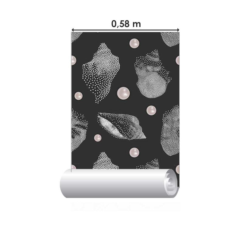 Papel de Parede Adesivo Pontilhado Conchas Dark N018107 - Papel na Parede