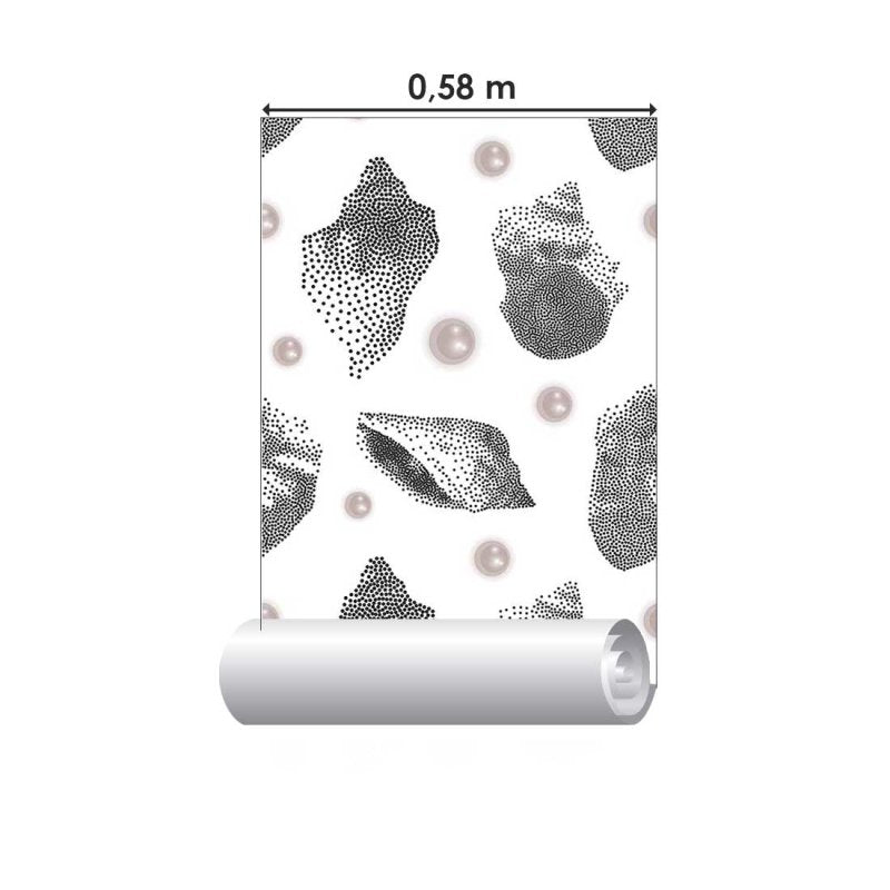 Papel de Parede Adesivo Pontilhado Conchas N018106 - Papel na Parede