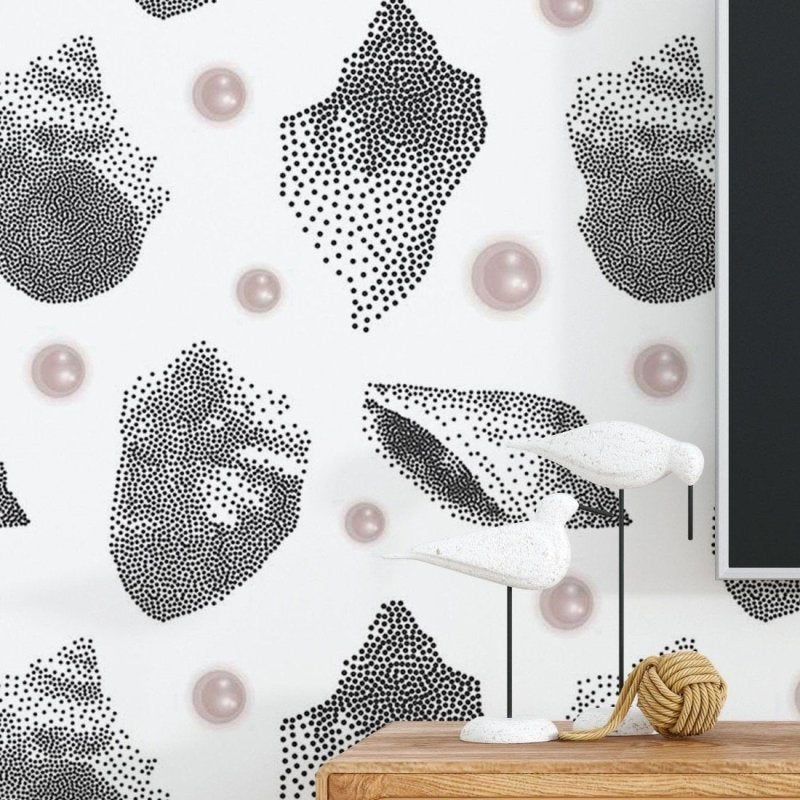Papel de Parede Adesivo Pontilhado Conchas N018106 - Papel na Parede