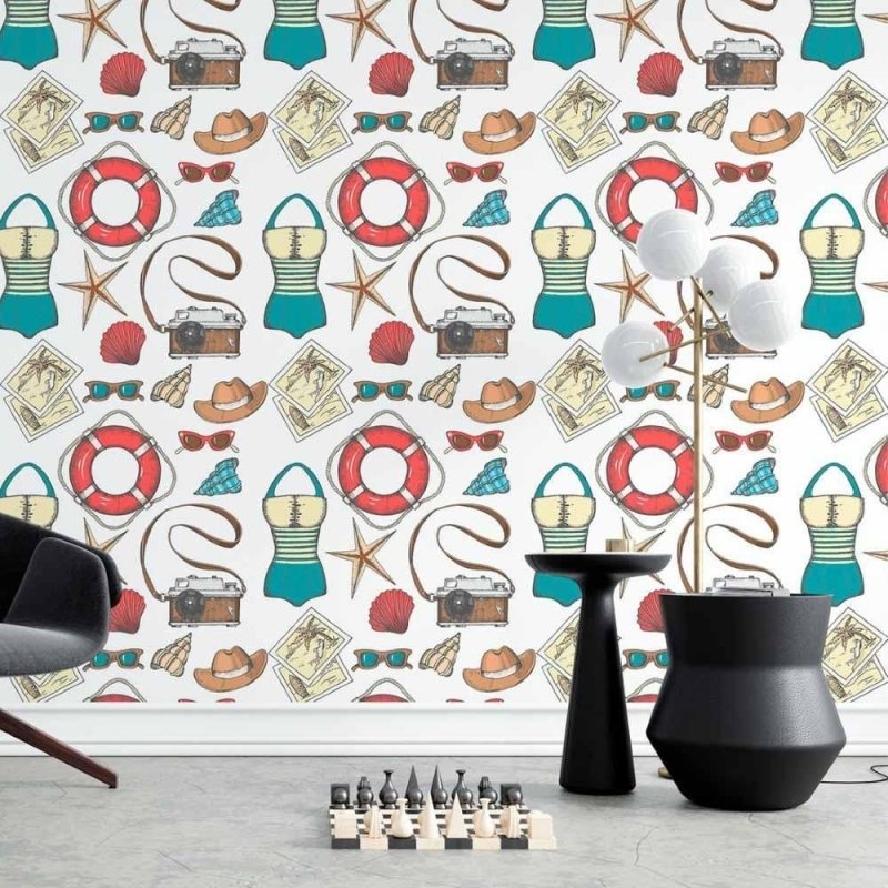 Papel de Parede Adesivo Praia Férias N015195 - Papel na Parede