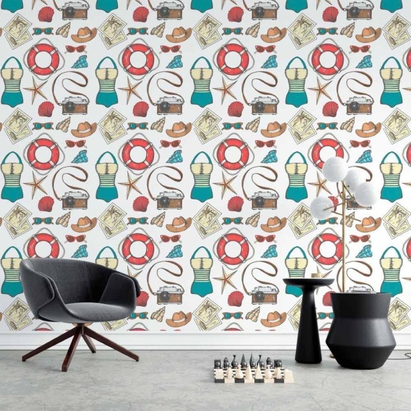 Papel de Parede Adesivo Praia Férias N015195 - Papel na Parede