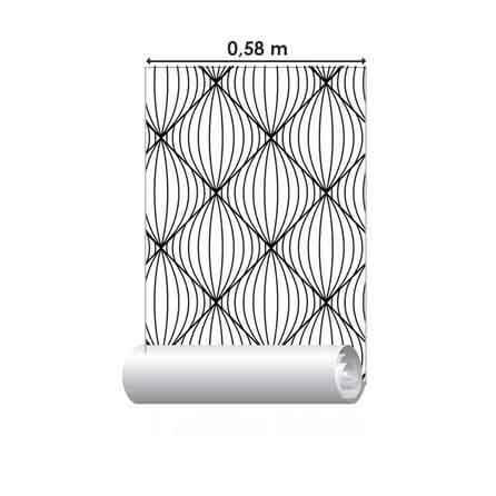 Papel de Parede Adesivo Preto e Branco 0203 - Papel na Parede