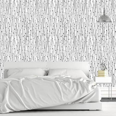 Papel de Parede Adesivo Preto e Branco 0307 - Papel na Parede