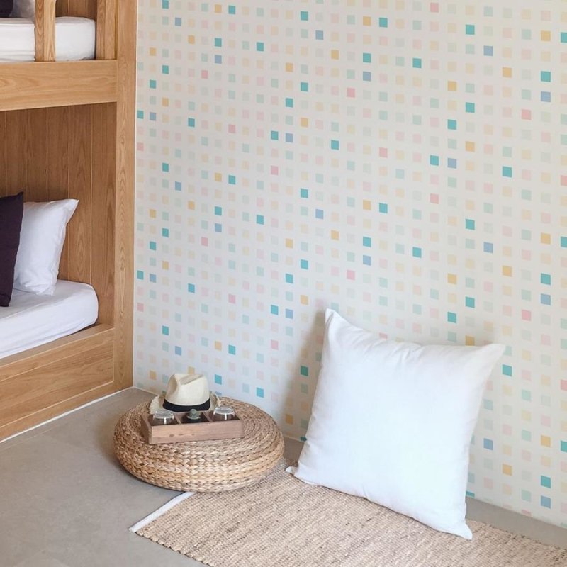 Papel de Parede Adesivo Quadrados Coloridos N06257 - Papel na Parede