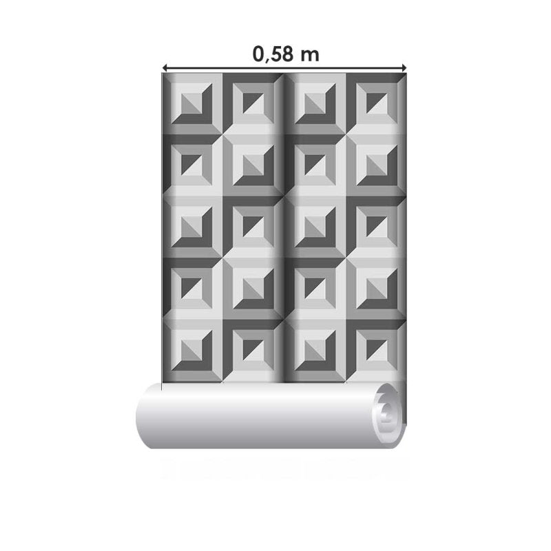 Papel de Parede Adesivo Quadrados concêntricos N08227 - Papel na Parede