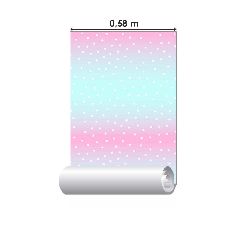 Papel de Parede Adesivo Quadrados Minimalistas Degradê Rosa e Azul N07102 - Papel na Parede