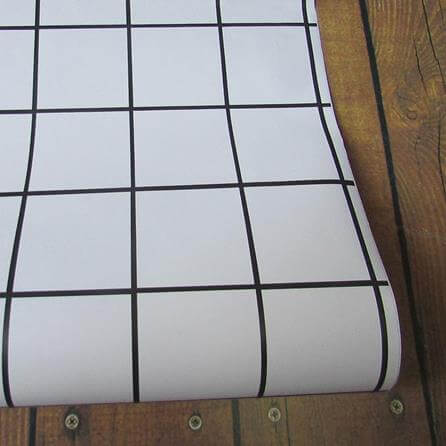 Papel de Parede Adesivo Quadriculado Geométrico Preto Branco 6552543 - Papel na Parede
