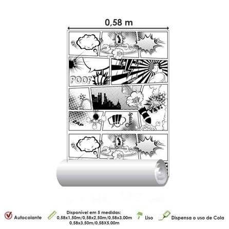 Papel de Parede Adesivo Quadrinhos PB 1234723 - Papel na Parede