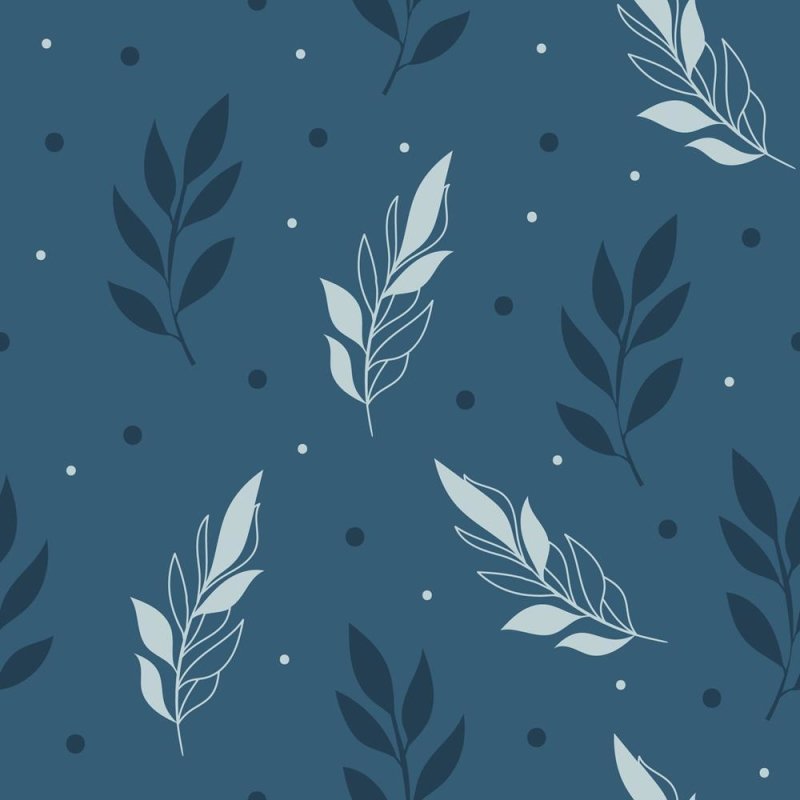 Papel de Parede Adesivo Ramos Azul e Branco N08074 - Papel na Parede