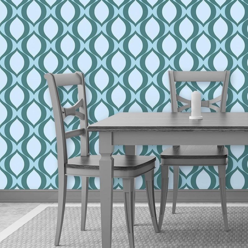 Papel de Parede Adesivo Retrô azul 0242 - Papel na Parede