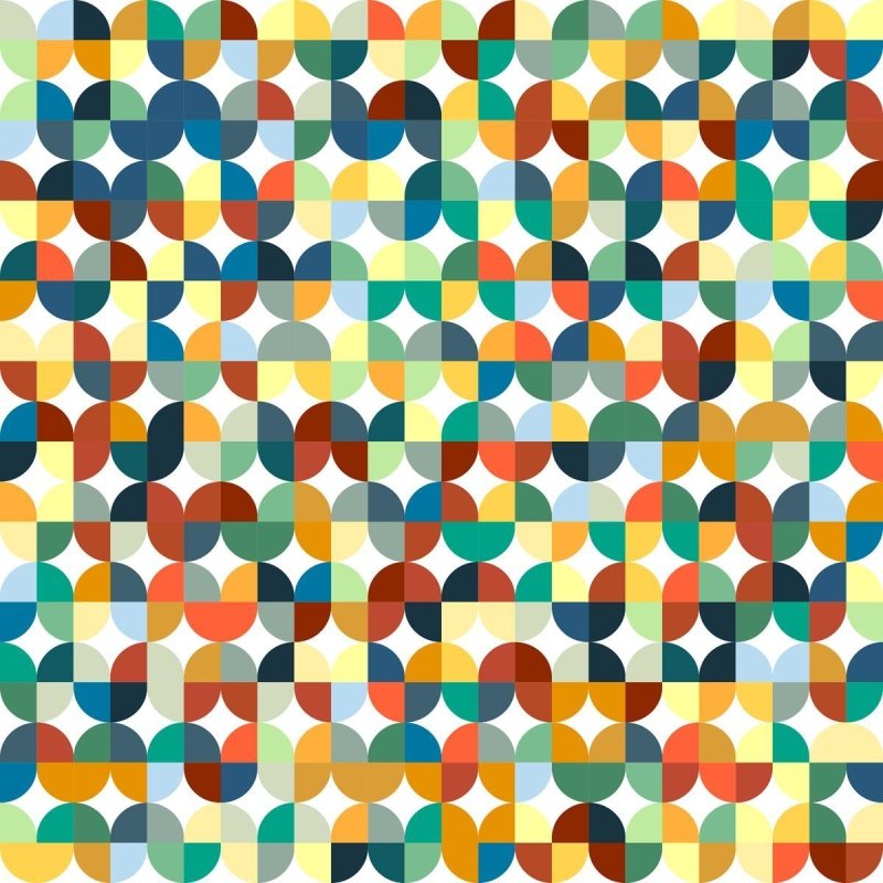 Papel de Parede Adesivo Retrô Geométrico Colorido N04129 - Papel na Parede