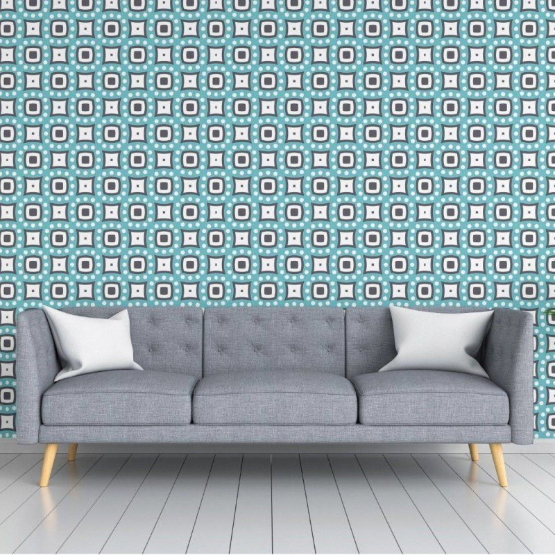 Papel de Parede Adesivo Retrô Geométrico N018041 - Papel na Parede
