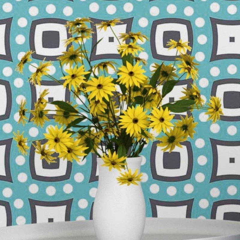 Papel de Parede Adesivo Retrô Geométrico N018041 - Papel na Parede