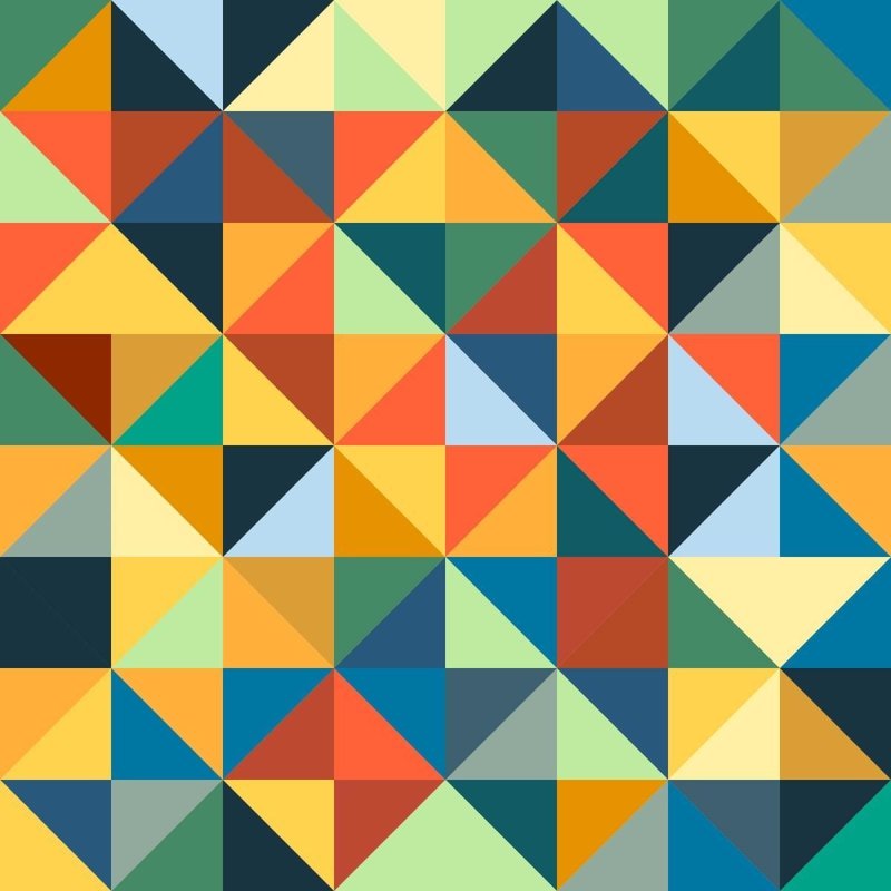 Papel de Parede Adesivo Retrô Triângulos Colorido N04130 - Papel na Parede
