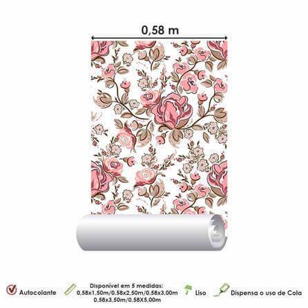 Papel de Parede Adesivo Rosas 1467 - Papel na Parede