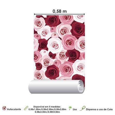 Papel de Parede Adesivo Rosas 153551831 - Papel na Parede
