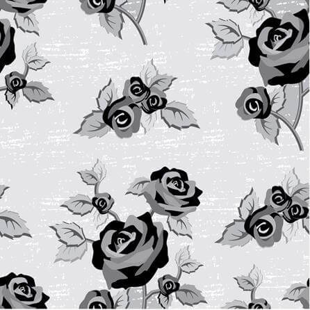 Papel de Parede Adesivo Rosas Preto e Branco 4855306 - Papel na Parede