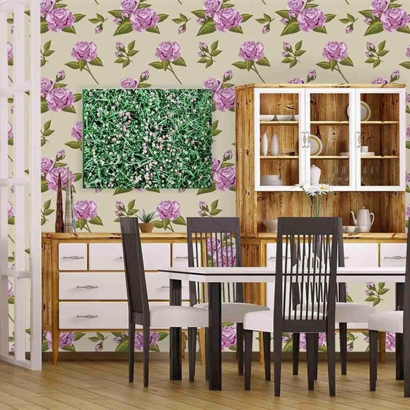 Papel de Parede Adesivo Rosas Roxas 419846 - Papel na Parede