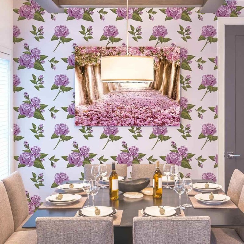 Papel de Parede Adesivo Rosas Roxas 4219846 - Papel na Parede