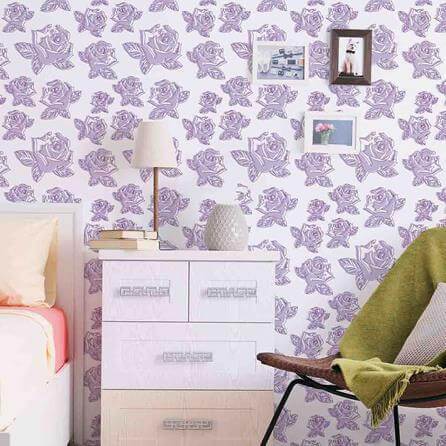 Papel de Parede Adesivo Rosas Roxas 9877866 - Papel na Parede