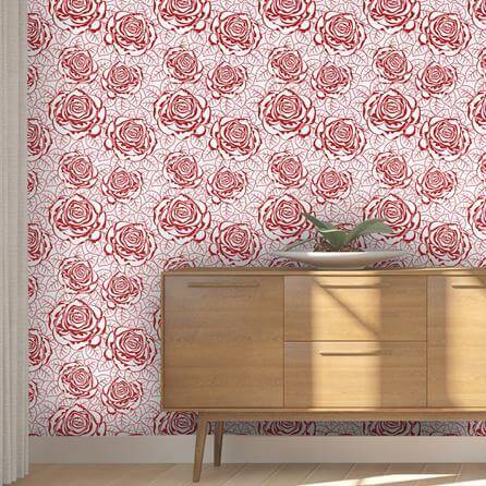 Papel de Parede Adesivo Rosas Vermelhas 678 - Papel na Parede
