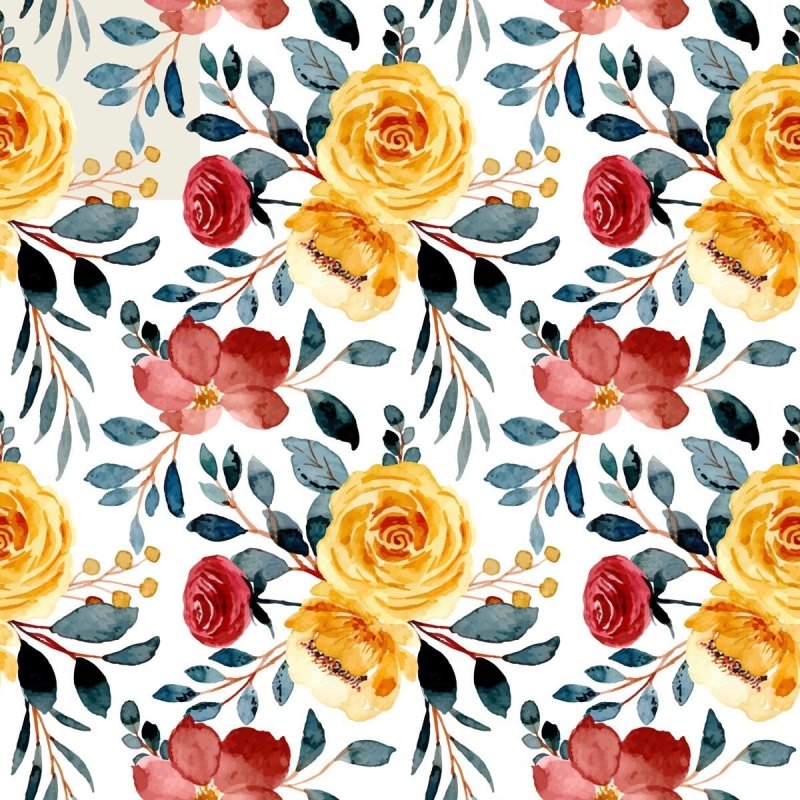Papel de Parede Adesivo Rosas Vermelhas e Amarelas N04124 - Papel na Parede