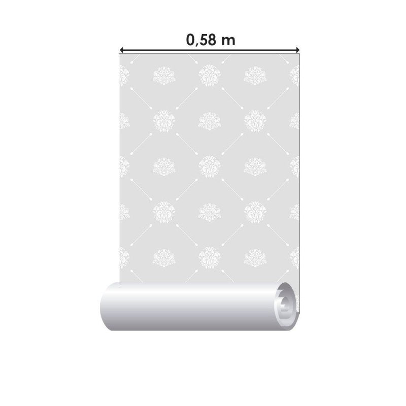 Papel de Parede Adesivo Royal Baroque Grey Arabescos N013220 - Papel na Parede